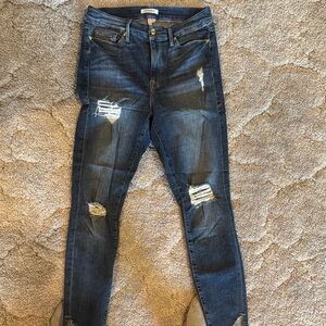 Women's good American Distressed Blue Jeans